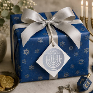 Étiquette-cadeau Menorah Hanouka