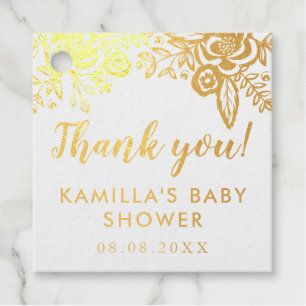 Étiquette-cadeau Merci de Baby shower Boho Flowers