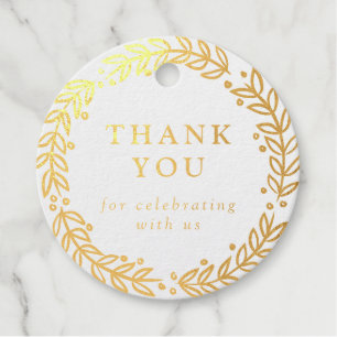 Étiquette-cadeau Merci de couronne d'or