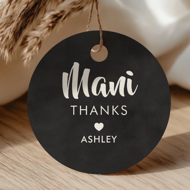 Étiquette Cadeau Merci Mani, Trousse de Manucure É (Créateur téléchargé)