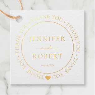 Étiquette-cadeau Merci Mariage simple