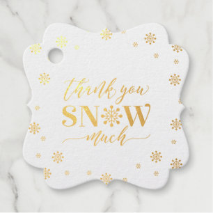 Étiquette-cadeau Merci pour la neige d'hiver d'anniversaire, Baby S