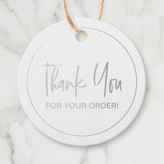 Étiquette-cadeau Merci pour votre commande Moderne votre logo site (Devant)