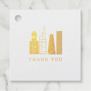 Étiquette-cadeau Merci Skyline de Chicago