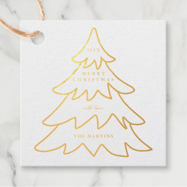 Étiquette-cadeau Mini huile de Noël Arbre photo (Devant)