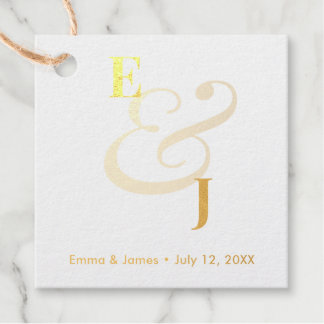 Étiquette-cadeau Minimalist Ampersand Wedding | Gold