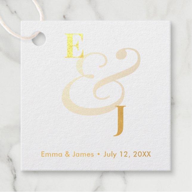 Étiquette-cadeau Minimalist Ampersand Wedding | Thank You (Devant)