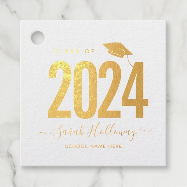 Étiquette-cadeau Moderne Chic Graduation Blush Pink Grad Party (Devant)