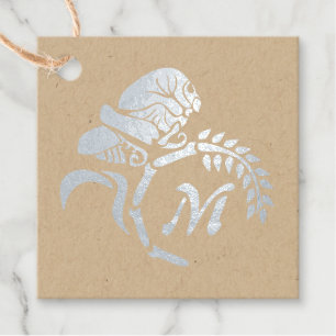 Étiquette-cadeau Monogramme de sauterelle à capuchon