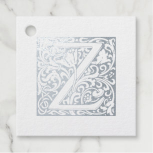 Étiquette-cadeau Monogramme lettre Z illuminé pour anniversaire de