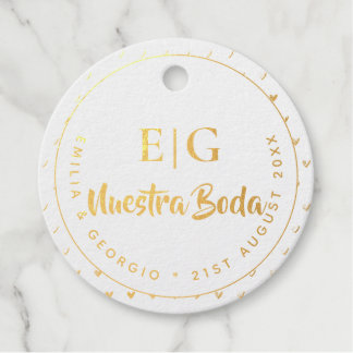Étiquette-cadeau Monogramme Notre Mariage Cadeau de Mariage Espagno
