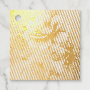Étiquette-cadeau Motif aquarelle fleur bleue