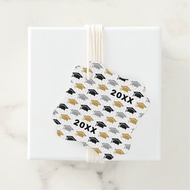 Étiquette cadeau Motif Cap Trio de l'année personn (En situation)