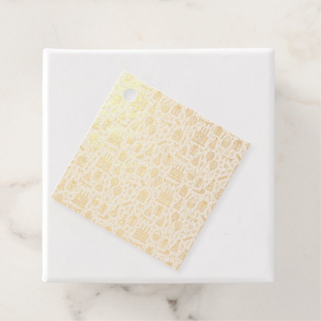 Étiquette-cadeau Motif sans couture de fête d'anniversaire vibrant (Avec boite)