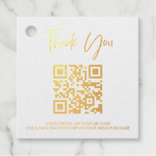 Étiquette-cadeau *~* Nails Purse Barcode QR Code Thank you Gift Tag