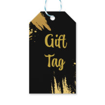Étiquette cadeau noir et or