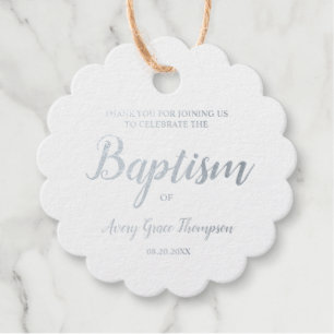 Étiquette-cadeau Nom de bébé élégant personnalisé Baptême Merci