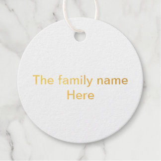 Étiquette-cadeau Nom de famille ici message simple texte minimal