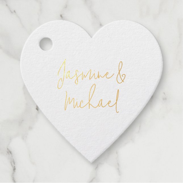 Étiquette-cadeau Noms de couple de calligraphie chic adorables  (Devant)