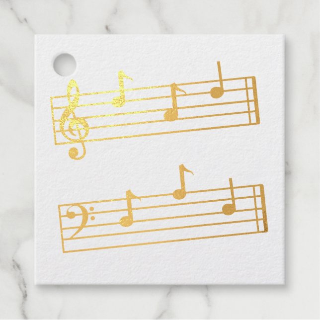 ÉTIQUETTE-CADEAU NOTES MUSICALES PAPA BASS TREBASS CLEF STAVES PÈRE (Devant)
