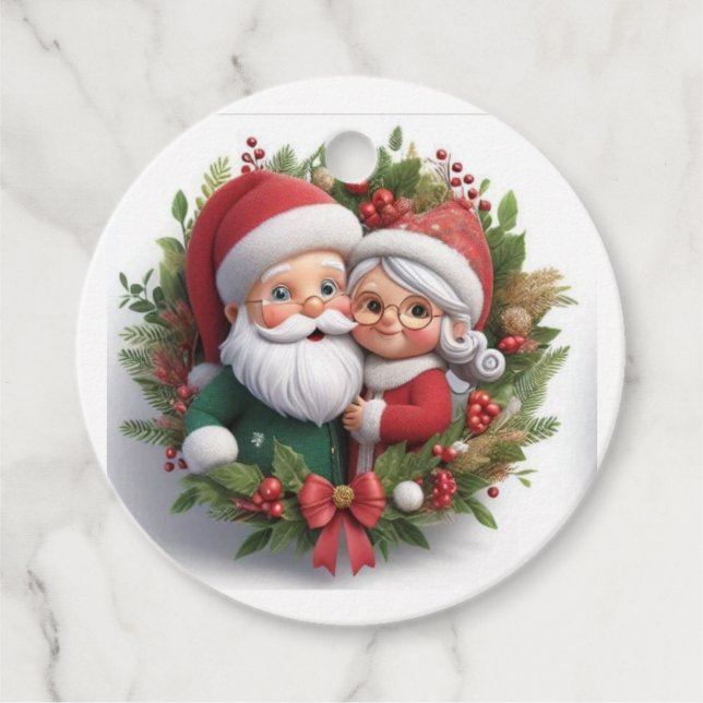 Étiquette cadeau "Père & Mère Noël" (Devant)