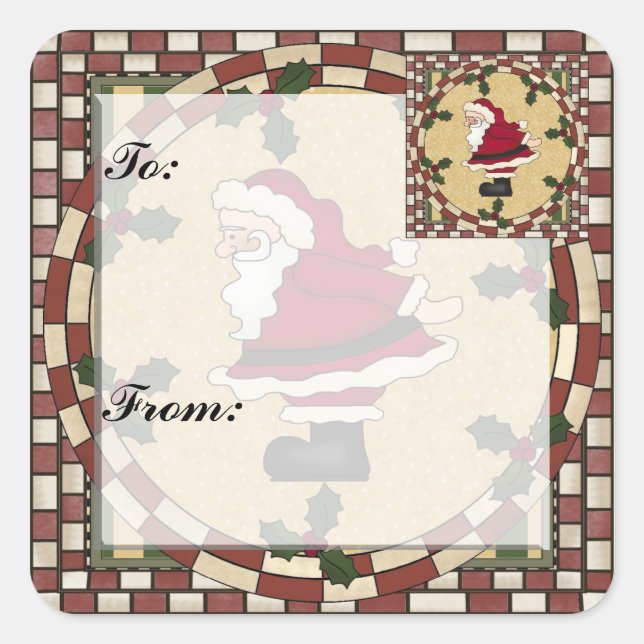 Étiquette cadeau père Noël Christmas (Devant)