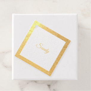 Étiquette-cadeau Personnaliser l'image du cadre avec paillettes dor