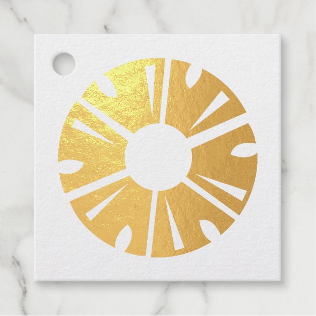 Étiquette-cadeau Plannière de la partie d'ananas Real Gold Foil (Devant)