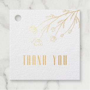 Étiquette-cadeau Pochoir floral charmant écriture élégante feuille