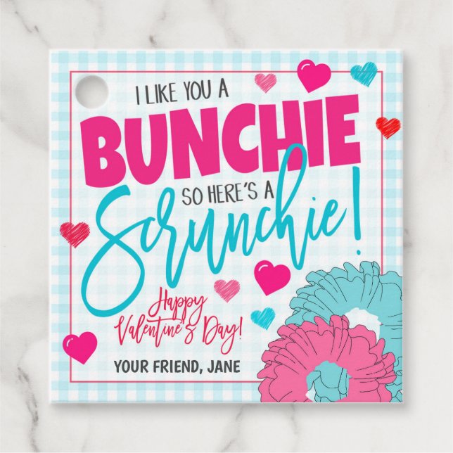 Étiquette cadeau pour chouchou de la Saint-Valenti (Devant)