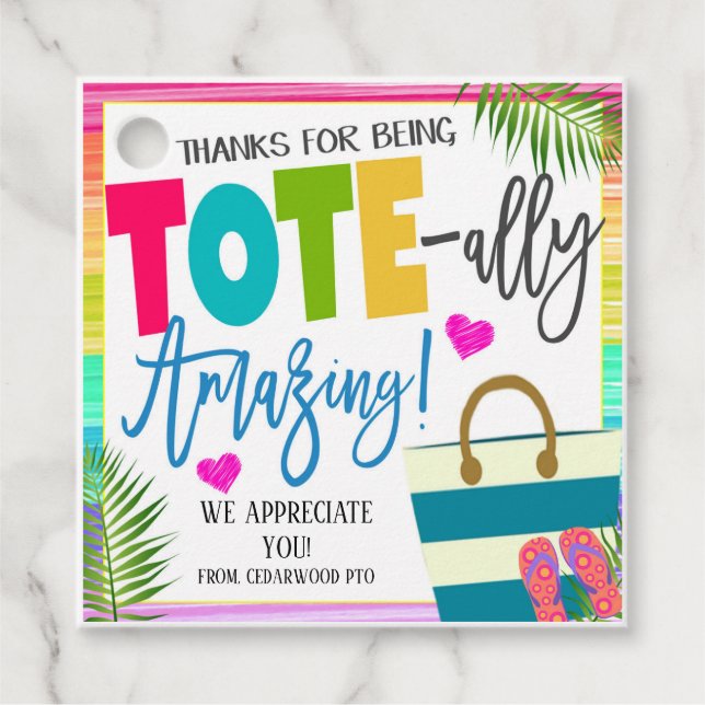 Étiquette cadeau pour tote bag (Devant)