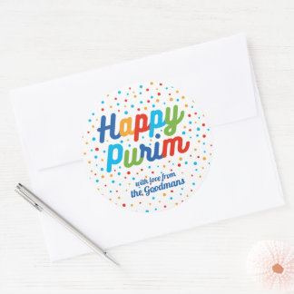 Étiquette cadeau Purim personnalisé
