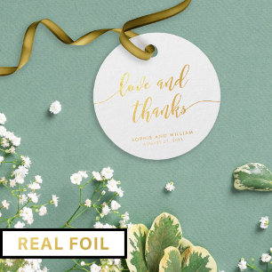 Étiquette-cadeau Relax Script Love and Thanks Mariage