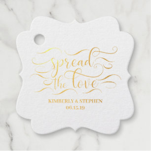 Étiquette-cadeau Répandre l'amour mariage élégant