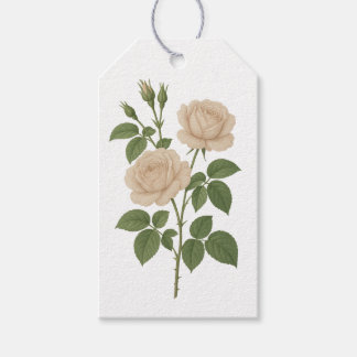 Étiquette cadeau Rose de jardin vintage