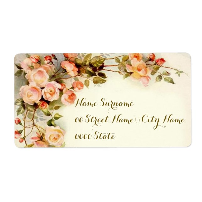 Étiquette Cadeau rose élégant, vin ... (Devant)