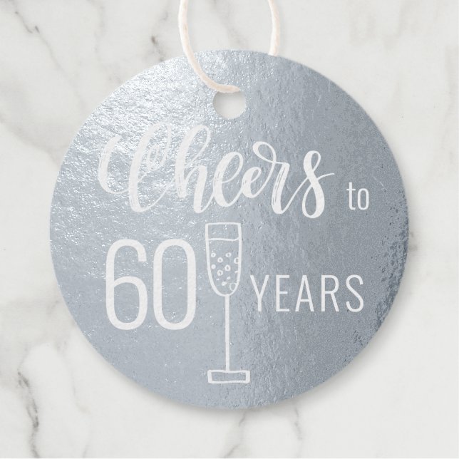 Étiquette-cadeau Salutations à 60 ans hommes anniversaire élégant (Devant)