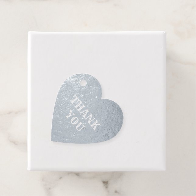 Étiquette-cadeau Silver Foil Merci Mariage Couple Ajouter un nom (Avec boite)