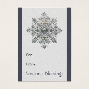 Étiquette cadeau Silver Snowflake