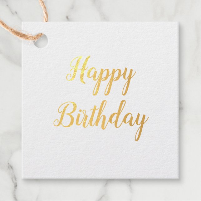 Étiquette-cadeau simple et élégant cadeau d'anniversaire heureux (Devant)