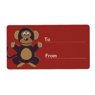 Étiquette cadeau singe
