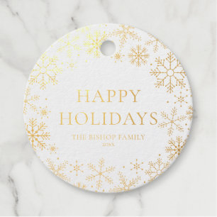 Étiquette-cadeau Snowflakes Whimsical Wreath Holiday