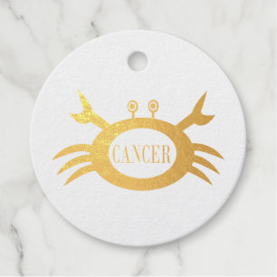 Étiquette-cadeau Symbole cancéreux Crabe Foil d'anniversaire person