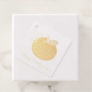 Étiquette-cadeau Tangerine citrouille Faux Cuir