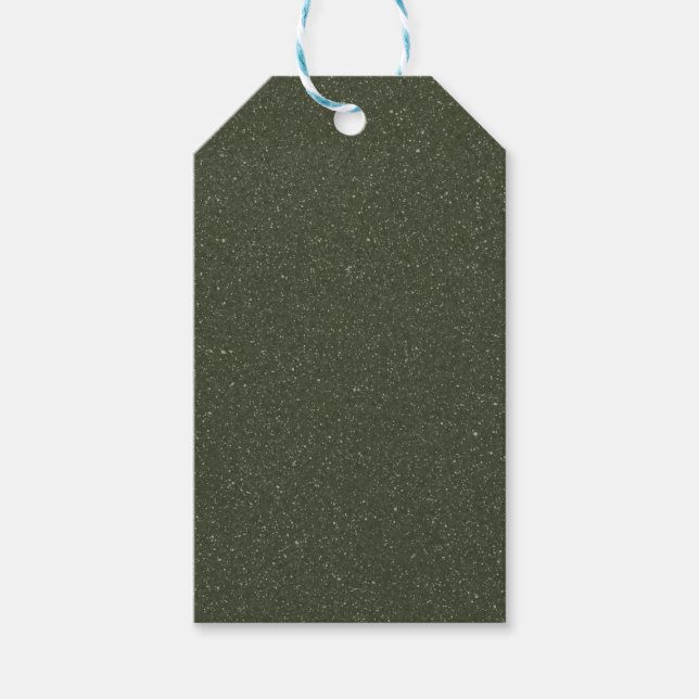 Étiquette Cadeau Texturée Vert Mousse (Devant)