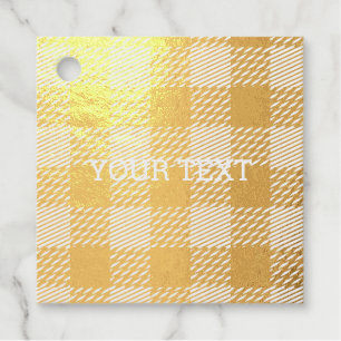 Étiquette-cadeau Thanksgiving Plaid Motif En Noir Et Orange