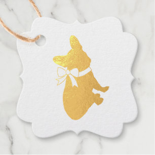 Étiquette-cadeau Thème Bulldog en français - Baby shower Neutre hom