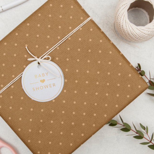 Étiquette-cadeau Tiny Heart Turquoise Aquarelle Baby shower Merci (Créateur téléchargé)