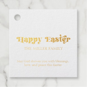 Étiquette-cadeau Typographie de Pâques Fleurs Pastel Motif