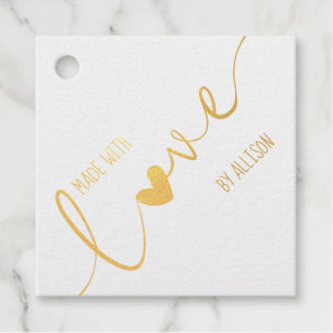 Étiquette-cadeau Typographie de script argent ou or faite avec amou